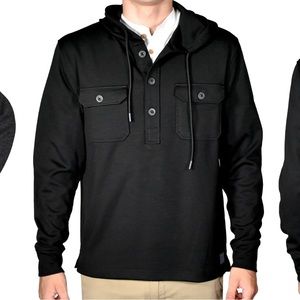 Men’s VTG (Vintage) 1946 Double Knit Black Slub Hoodie Size M Pullover